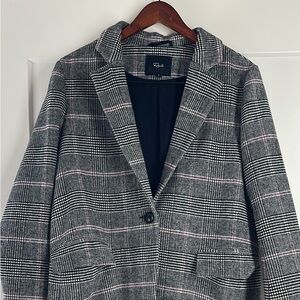 Women's Rails Plaid Blazer - Black and White with Pink (size small)